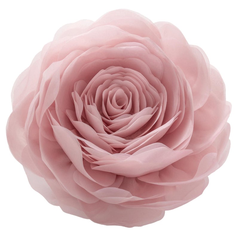 JWH Stereo Flower Throw Pillow Covers Aesthetic Decorative Floral Accent Pillow Cases Round Cushion Handmade Pillowcase for Bedroom Bed Couch Chair Car 12 Inch Dusty Pink - Image 3